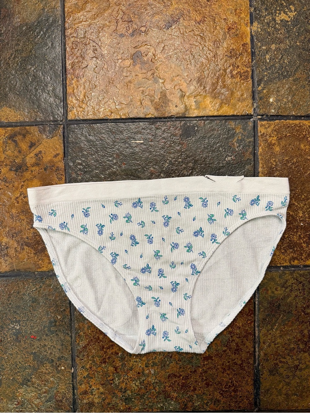 Victoria's Secret White Girls' Briefs with Blue Floral Print